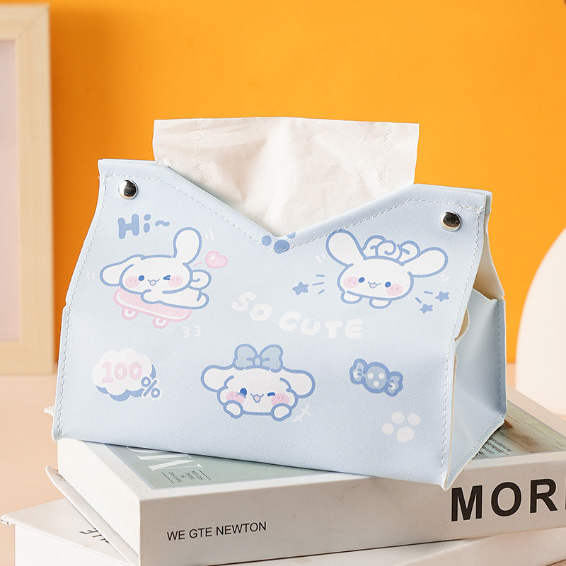 Cute cartoon naughty dog tissue box household car universal pumping paper box large capacity napkin paper box storage box