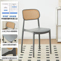 Creative rattan back chair-grey