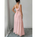 Amazon fashion  summer new arrival square neck sleeveless back bow tie strap sense dress