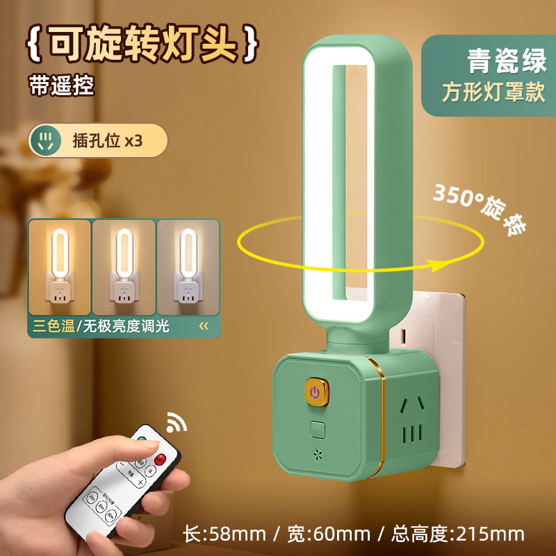 Socket cube with usb port, fast charger, multifunctional home vertical power strip, power strip with cord, and table lamp