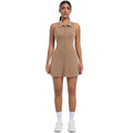 New women's cross-border slim-fit high-waisted turn-down collar activewear dress set for running, golf, tennis, and yoga