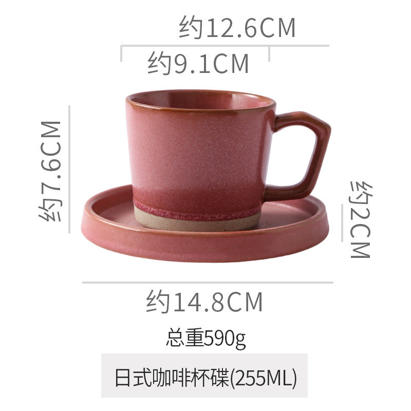 Retro japanese style mug kiln clay cup afternoon tea latte latte cup cake dessert plate for home mug