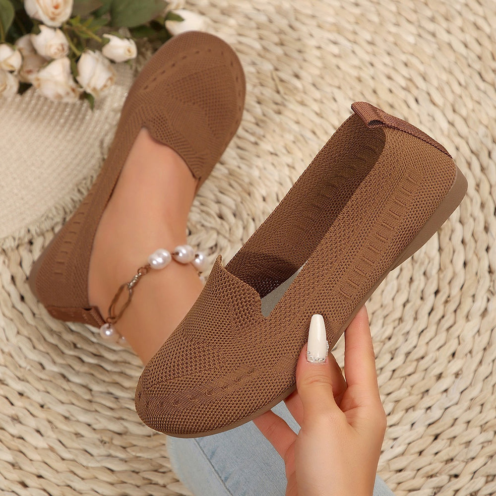 plus sizeflatsautumnew arrival flying mesh shallow mouth slip-on lazy flatscasual women's shoes trendy