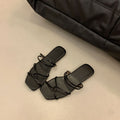 French-style flat square-toe slippers, fairy shoes, outdoor wear, 2025 new summer beach sandals