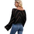 European and american cross-border e-commerce women's spring new arrivals:  independent store hollow-out loose round neck long sleeve pullover sweater