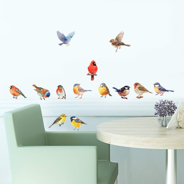 explosion, a group of colorful birds stickers   wall stickers to decorate rooms, bedroom walls self-adhesive stickers