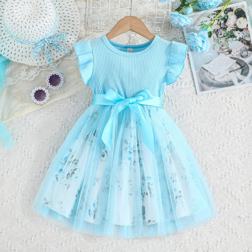 spring/summer girls' mesh casual dress - dropshipping available