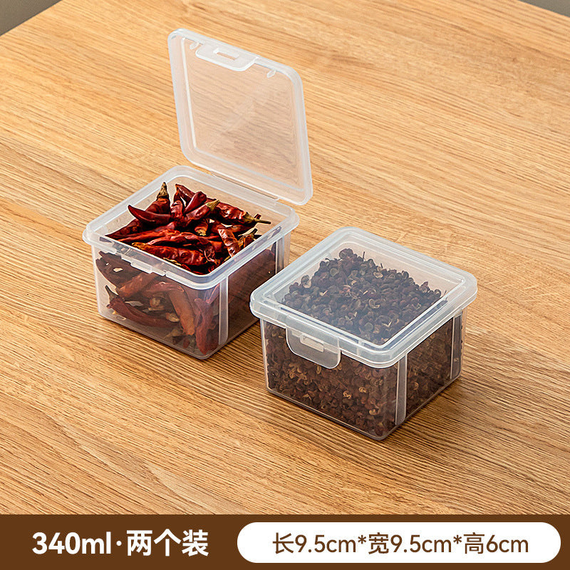 Separate spice storage box Household cabinet storage Divided seasoning box Plastic kitchen seasoning storage box with lid