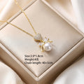 8442 pearl love bow gold necklace