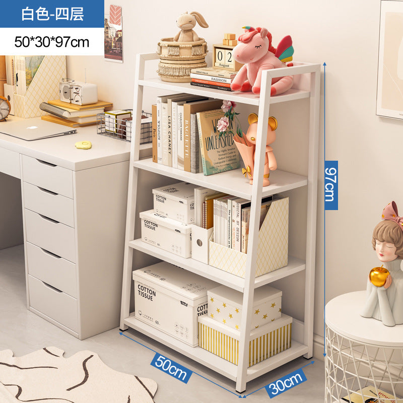 Shelf Floor-to-ceiling multi-layer storage rack Shelf next to desk Multifunctional household cabinet Living room Bedroom storage rack