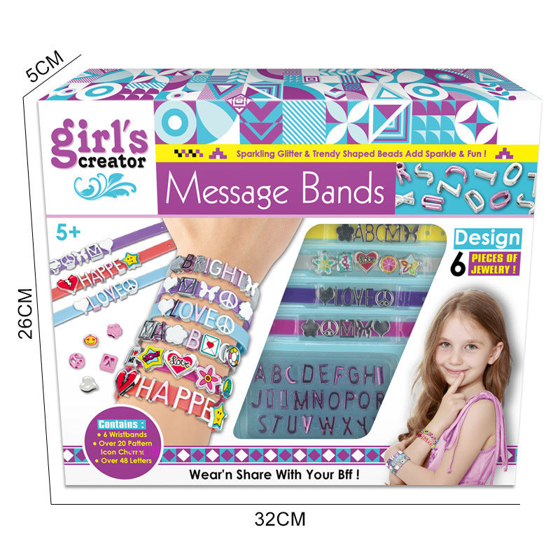 Cross-border  export girl jewelry set DIY children's bracelet set box hardcover creative women's beaded gift box