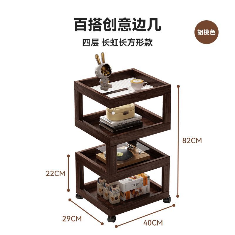 Solid wood bedside table bedside shelf bedroom coffee table living room for home small new arrival wood style ultra-narrow side table