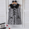 spring/summer new arrival: cross-border girls' preppy bowknot print romper