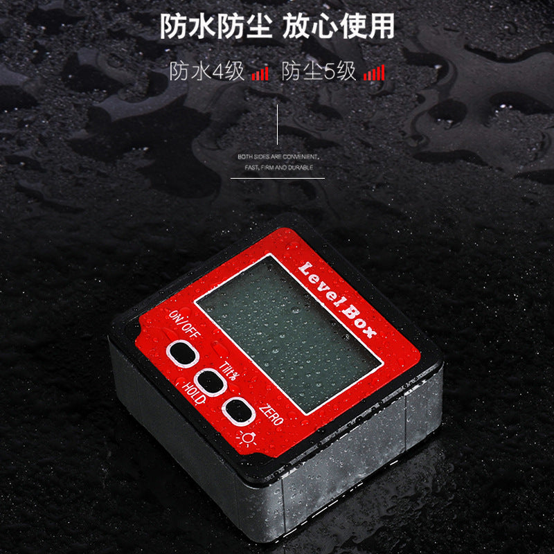 Hult 4 * 90 degree 2 button digital display inclination box, mini digital display inclination meter, digital display angle meter slope ruler