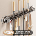 Suction cup mop holder wall mount - no drilling required, bathroom wall fixed storage rack, toilet door back organizer, bathroom storage essential