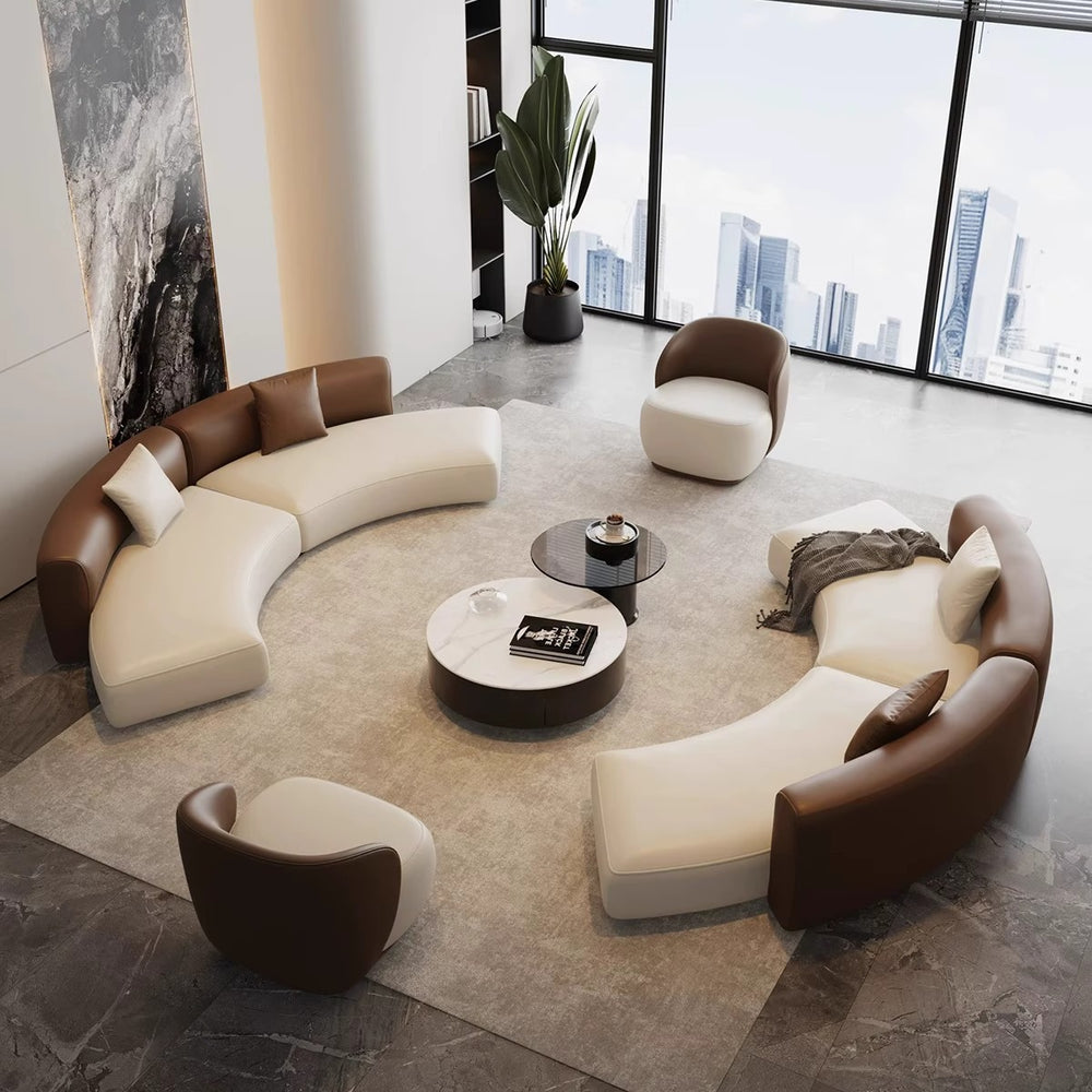 Nordic light luxury modern curved hallway sofa, designer style for small apartments, living rooms, beauty salons, reception areas, and photography studios