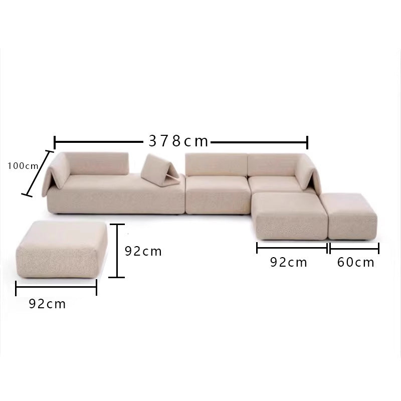 Source factory modular sofa designer house envelope sofa large apartment cream style living room fabric sofa
