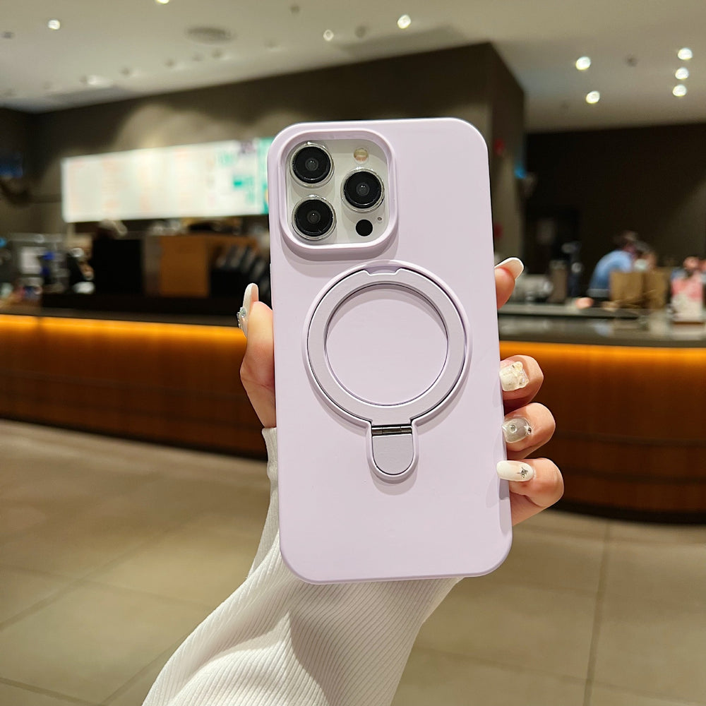 Suitable for apple 17promax mobile phone case liquid silicone magnetic holder iphone15 protective cover 12promax