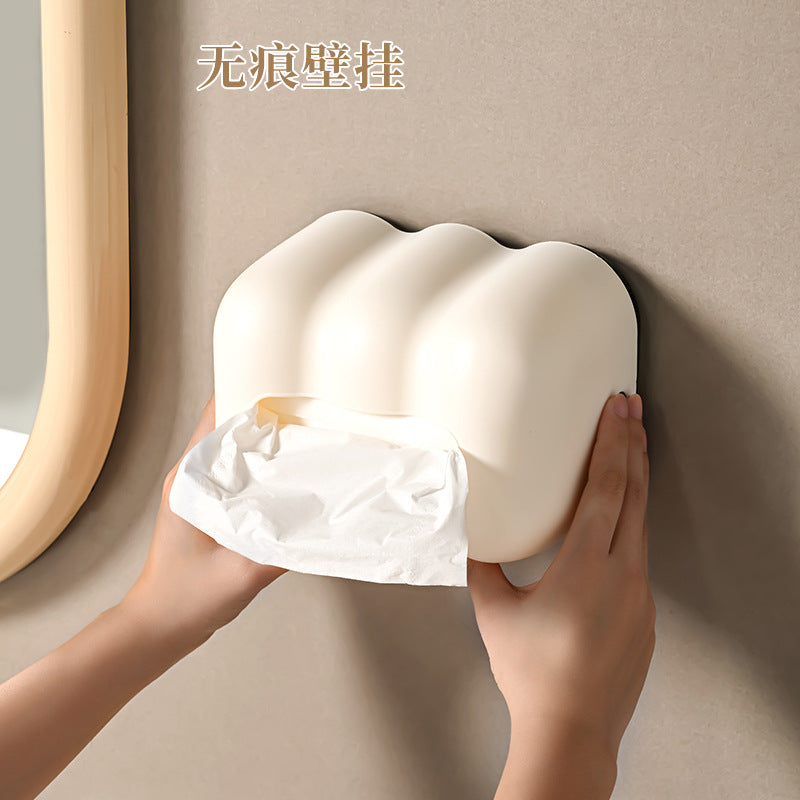 Cloud tissue box - office desktop tissue dispenser - creative wall-mounted, punch-free design for bathroom & kitchen