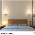 Solid wood bedside wall lamp - modern minimalist nordic style for bedroom, living room, stairway, hallway, hotel corridor