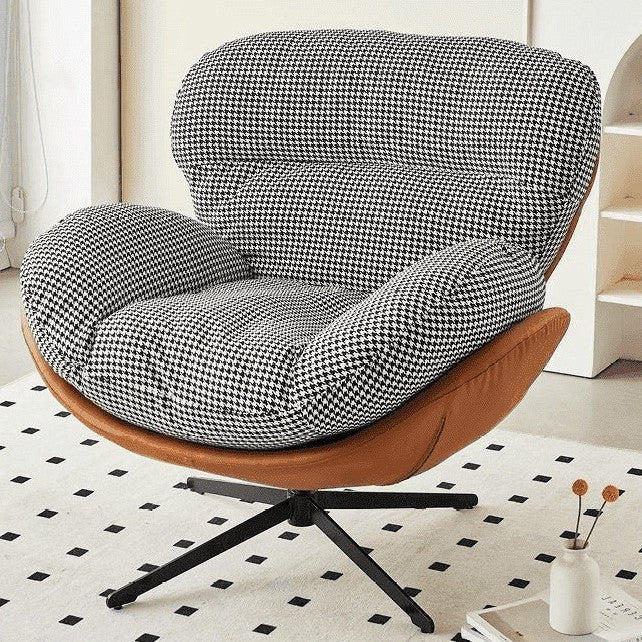 Modern minimalist single eggshell chair sofa - living room home lazy chair - designer retro casual swivel sofa chair