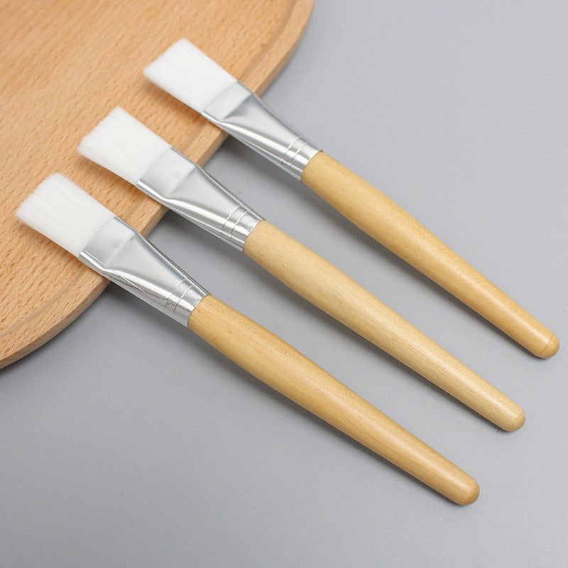 Beauty brush wooden pole facial mask brush beauty tool makeup brush solid wooden pole residual powder blush powder bottom loose powder brush