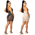 X5238   fashion european and american summer new nightclub style hot diamond suspender see-through women's dress