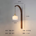 Japanese wabi-sabi style vintage zen-inspired b&b living room background wall, study, bedroom headboard walnut wood wall lamp