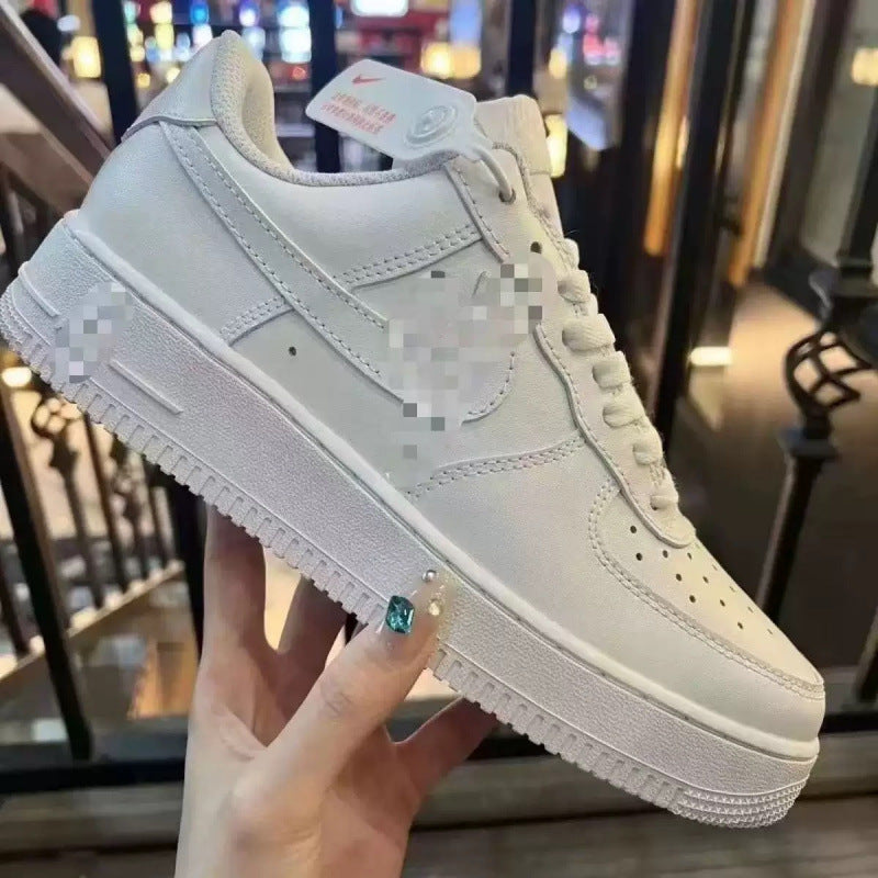 casual white shoes low ankle sneakers pure white men and women's same style all year round breathable trendy sports shoes