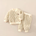 Babibele cotton-padded outfit set: quilted, two-piece, baby & toddler padded set - thickened cotton pants and outerwear top for autumn and winter
