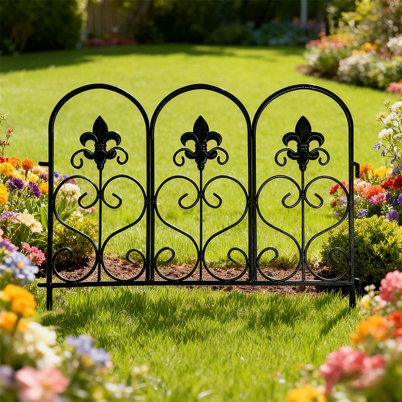 Garden fence courtyard iron small fence household outdoor balcony garden flower garden ground fence plant low guardrail