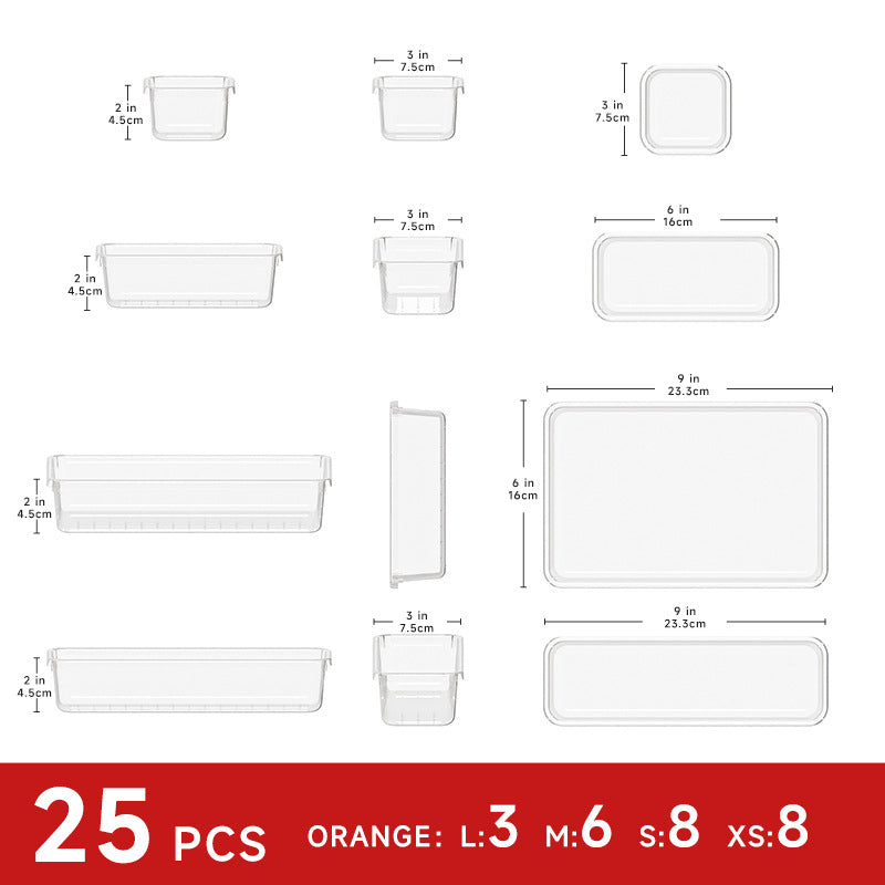 transparent drawer compartment storage box can be freely combined and stacked kitchen storage cosmetics storage miscellaneous box