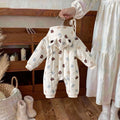 Baby winter romper thickened onesie girl full month hundred days princess crawling suit cute super adorable newborn clothes