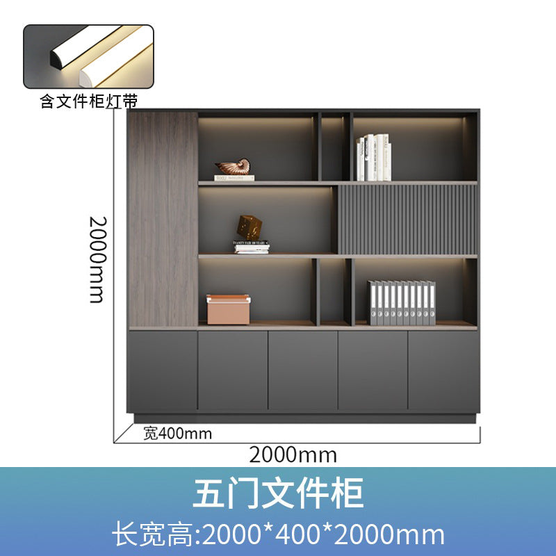 Office background cabinet bookcase boss file cabinet wall floor cabinet wooden information cabinet storage cabinet