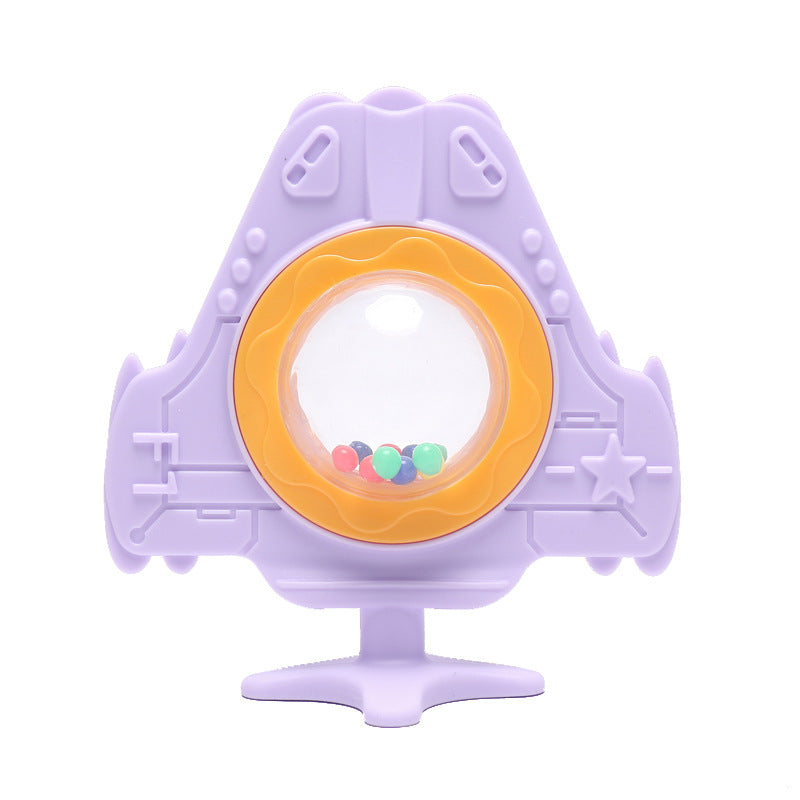 Baby silicone toothpaste manufacturers wholesale aircraft rattle tooth grinder baby educational toys baby tooth grinder soothing