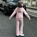 Children's two-piece set:  spring/autumn new arrival - stylish girls' fashion sweatshirt and flare pants, trendy student outfit