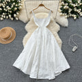 Palace retro jacquard dress dress for women summerfrench waist slimming lookelegant fluffy long skirt