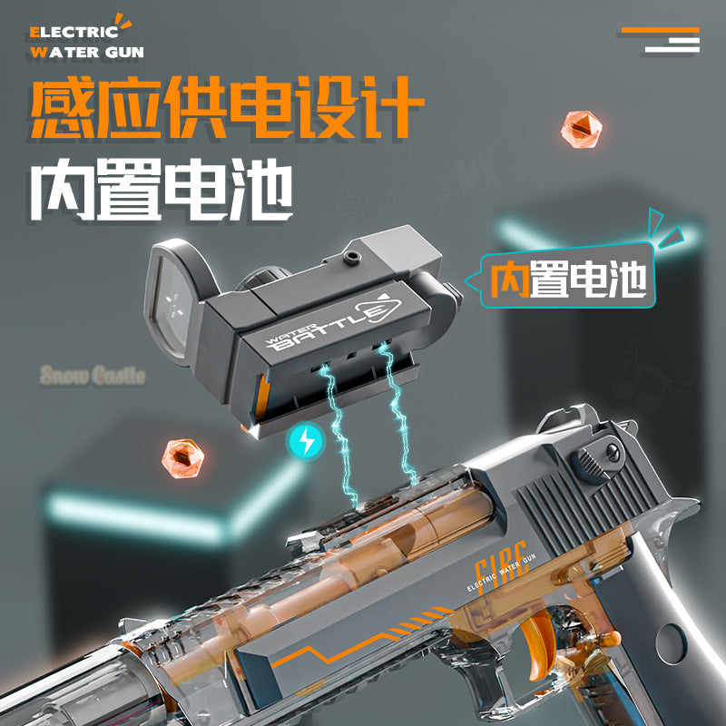 hot model linked desert eagle electric water gun family interactive fully automatic continuous fire boy toy water fight