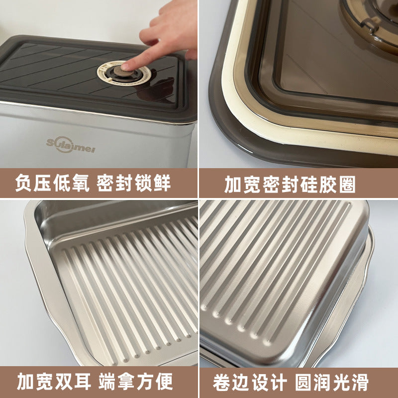 304 stainless steel food storage container - commercial grade, large capacity, rectangular kitchen organizer, lunch box with lid, airtight sealed storage box