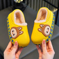Kids cotton slippers winter indoor girl baby non-slipthickenedheattechcute boy's fur cotton shoes