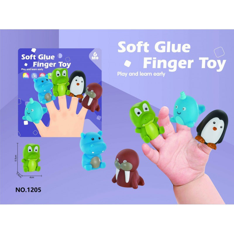export children's cute fun soft glue finger animals dolls parent-child interactive cognitive toys
