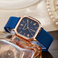 vintage style rose gold square roman scale silicone strap women's quartz watch factory direct sales wholesale