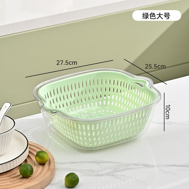 Personalized double-layer sink drain basket six-piece set kitchen living room for home fruit washing plate casual vegetable basket