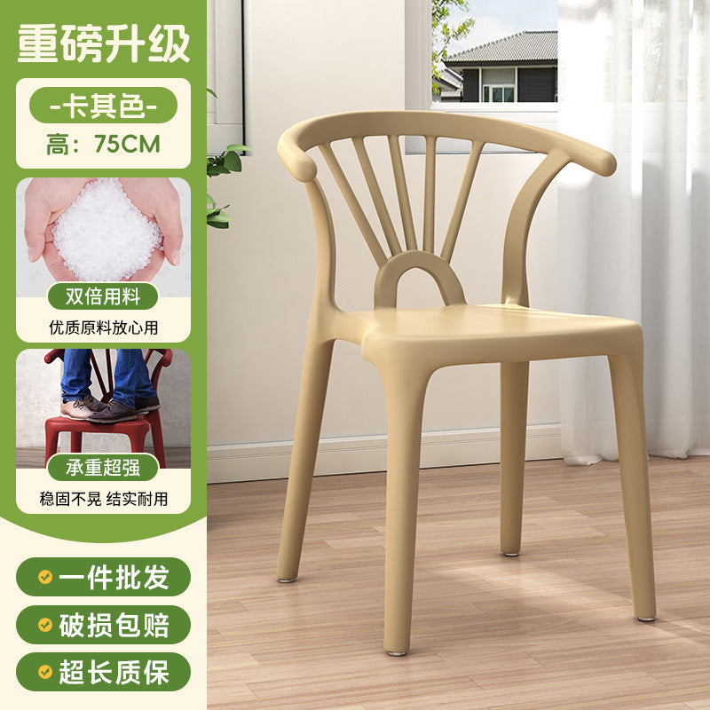 Scandinavian dining table and chairs modern casualthickened stool plastic chair dining chair for home backrest desk chair stackable stool