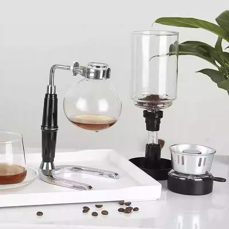 Siphon coffee maker set - glass coffee pot with filter - home coffee brewing kit - pour over coffee maker - coffee extraction pot