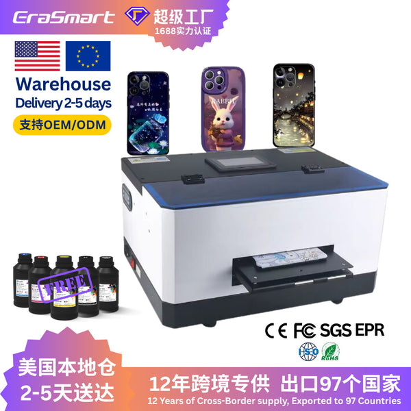 Erasmart A5uv Printer Small Mobile Phone Case Acrylic Metal Tile Flat Panel Universal Printer