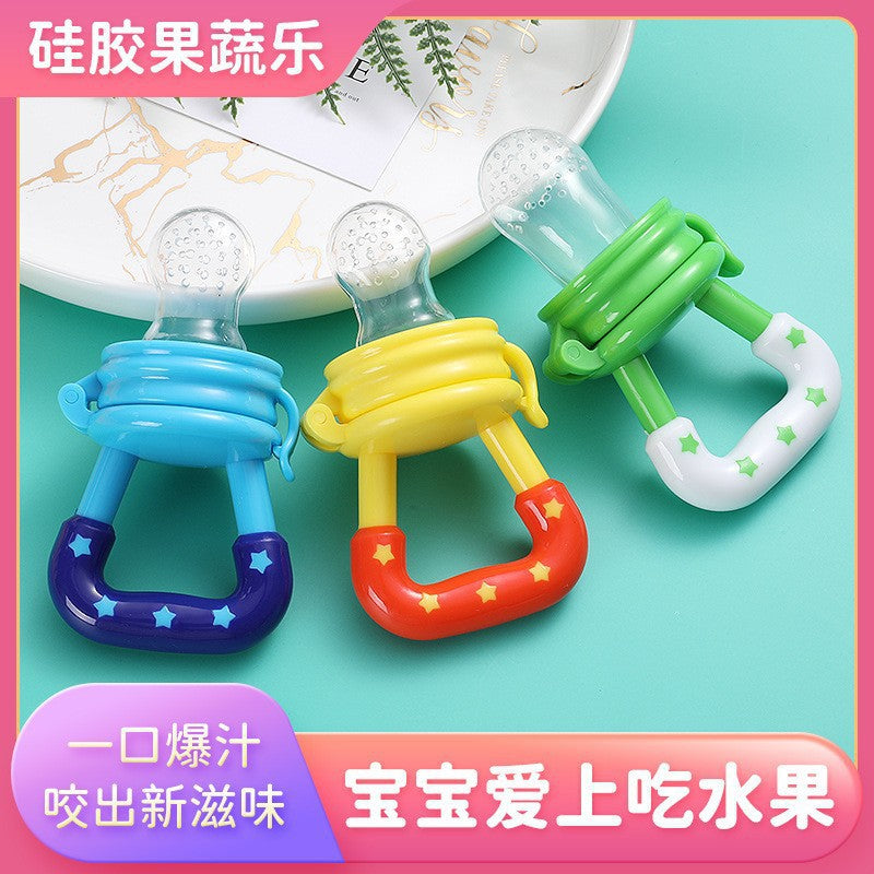 English card pack, baby star fruit and vegetable music, large, medium and small mesh bag set, fruit complementary food bite music, silicone mesh