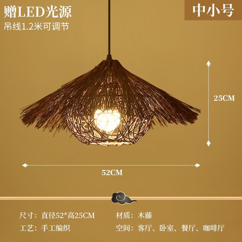 Straw hat chandelier southeast asian rattan creative bamboo art restaurant wedding store hotel b&b lampshade bamboo woven decorative chandelier