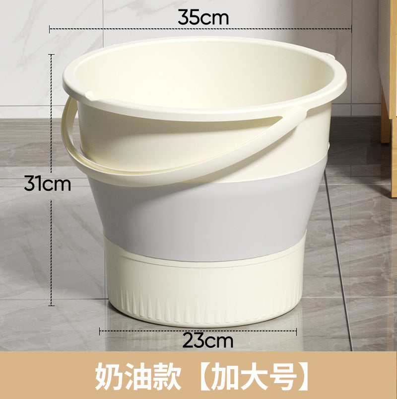 Collapsible water bucket - outdoor fishing bucket, available in small and large sizes, car travel, car wash bucket, portable thickened handheld plastic bucket for home use