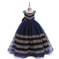 Amazon long embroidered children's dress princess gown girls' runway flower girl evening dress children's gown